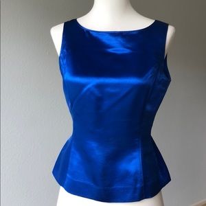 Blue silk top sz 2